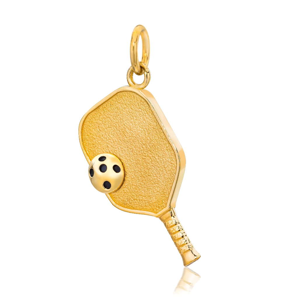 Pickleball Pendant | Paddle & Ball in Gold Plate