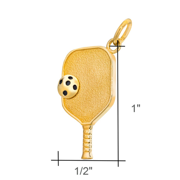 Pickleball Pendant | Paddle & Ball in Gold Plate