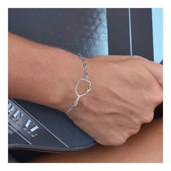 Pickleball Bracelet | Open Paddle Stainless Two Tone