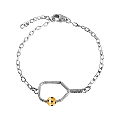 Pickleball Bracelet | Open Paddle Stainless Two Tone