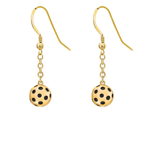 Pickleball Earrings | Ball Drop in Gold Plate