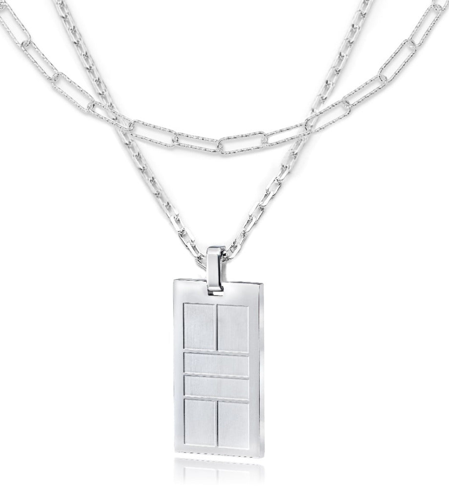 Layered Pickleball Necklace | Court in Sterling Silver