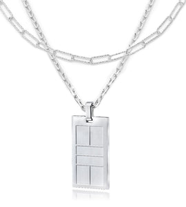 Layered Pickleball Necklace | Court in Sterling Silver