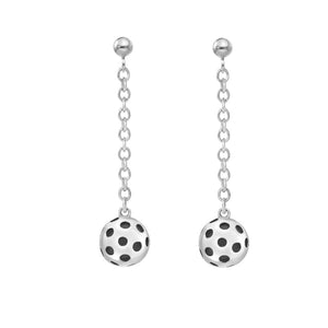 Pickleball Dangle Post Earrings | Ball Drop in Sterling Silver