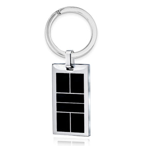 Pickleball Key Ring | Enameled Court in Stainless Steel