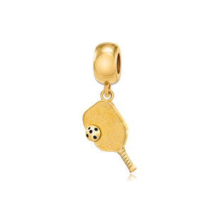 Pickleball Bead Charm | Paddle & Ball in Yellow Gold