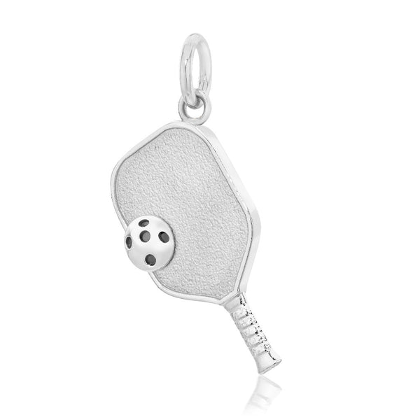 Pickleball Pendant | Paddle & Ball in Sterling Silver