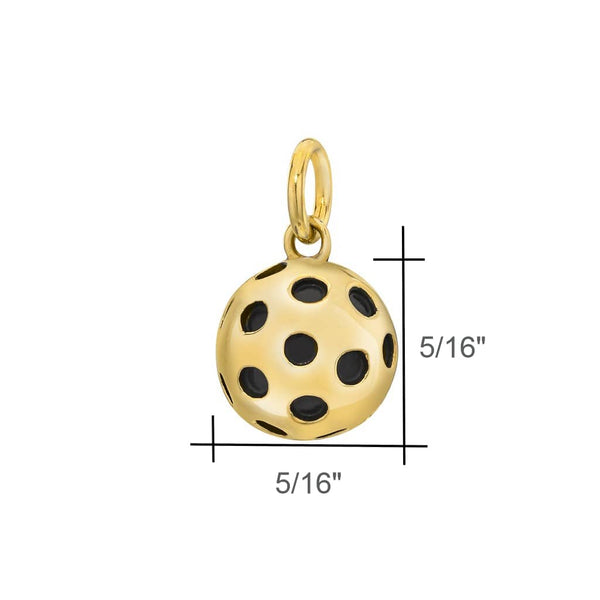Pickleball Pendant | Solid Ball in Gold