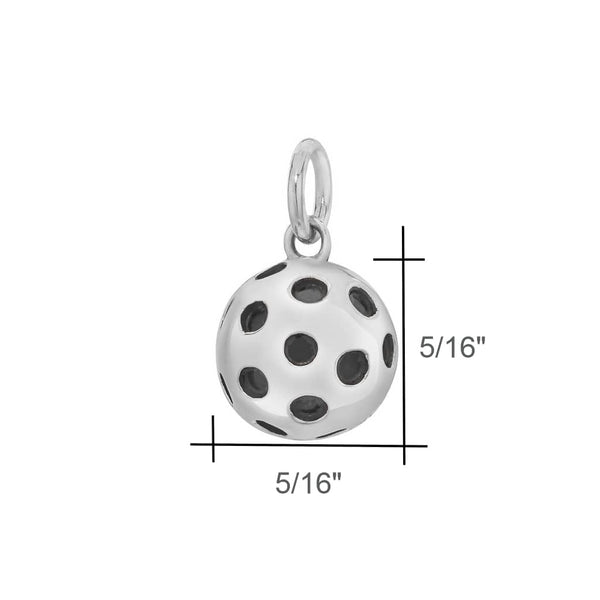 Pickleball Pendant | Solid Ball in Sterling Silver